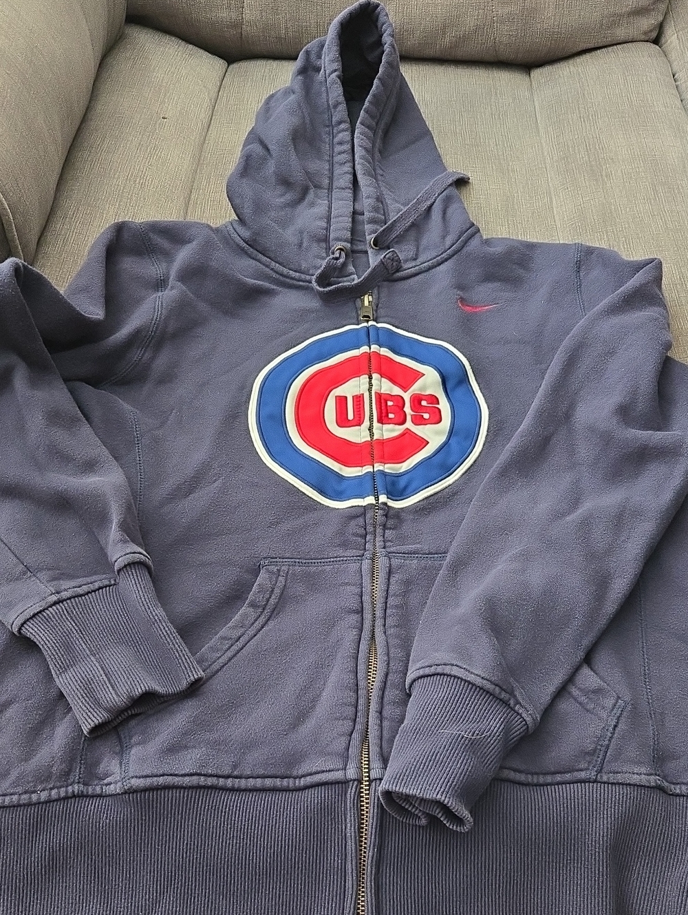 Nike Navy Hoodie with Chicago Cubs Logo Print